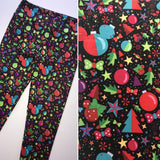Mini Christmas Holiday Ornaments Print Kids Leggings