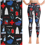 Let’s Save Lives - Doctor Nurse Themed Print Soft Leggings