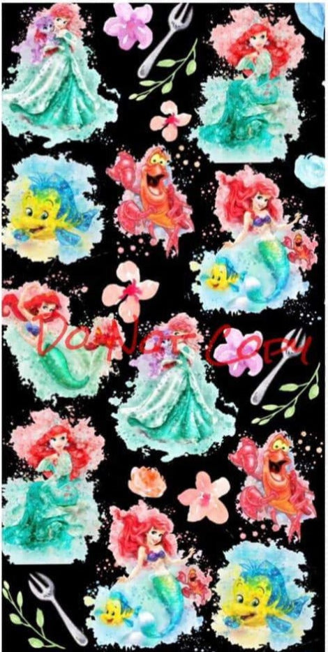 Little Mermaid Print Kids Joggers w/ Pockets