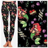 Little Mermaid Tattoo Print Leggings