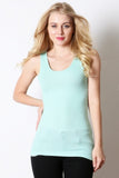 Extra Soft & Stretchy Rayon Ribbed Double Scoop Tank Top
