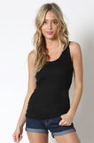 Extra Soft & Stretchy Rayon Ribbed Double Scoop Tank Top