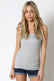 Extra Soft & Stretchy Rayon Ribbed Double Scoop Tank Top