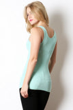 Extra Soft & Stretchy Rayon Ribbed Double Scoop Tank Top