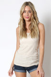 Extra Soft & Stretchy Rayon Ribbed Double Scoop Tank Top