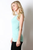 Extra Soft & Stretchy Rayon Ribbed Double Scoop Tank Top