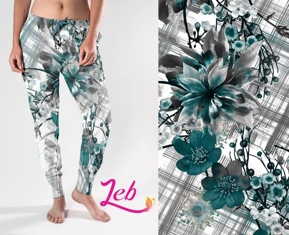 Plaid Flower Joggers