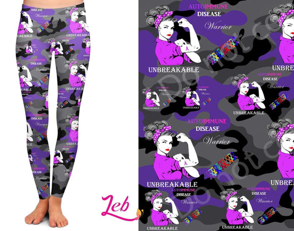 Autoimmune Disease Awareness Print Leggings