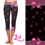 Skull Bow Print Capri Leggings