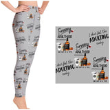 Surviving Adulthood Print Gray Leggings