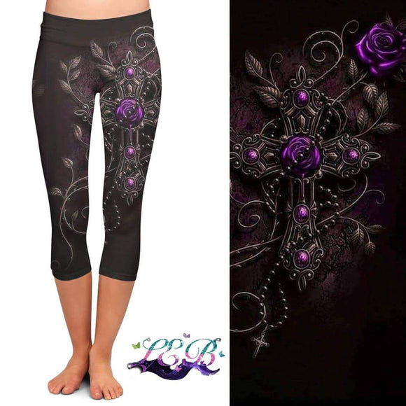 Rosary Cross Capri Leggings