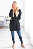 Oversized Loose Fit V-Neck Tunic Sweatshirt