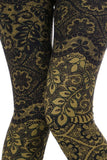 Olive Black Floral Lace Super Soft Leggings