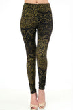 Olive Black Floral Lace Super Soft Leggings