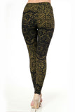 Olive Black Floral Lace Super Soft Leggings