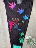 Inhale the Good Stuff Exhale the Bull Shit Marijuana Print Soft Leggings