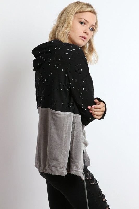 Color Block Hoodie Jacket