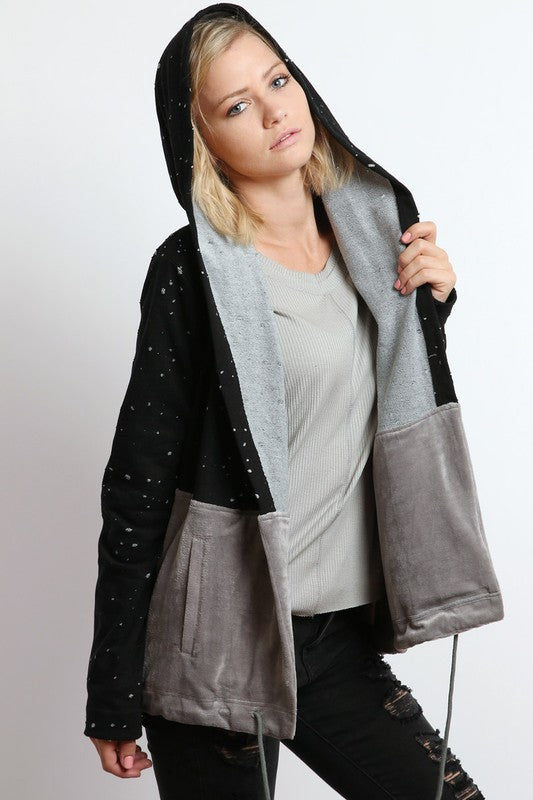 Color Block Hoodie Jacket