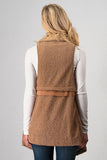 Faux Mongolian Fur Trimmed Sherpa Vest