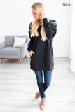 Oversized Loose Fit V-Neck Tunic Sweatshirt