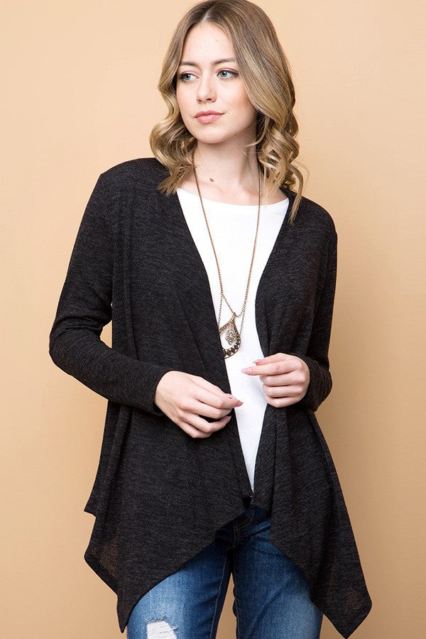Red Buffalo Plaid Patch Black Cardigan