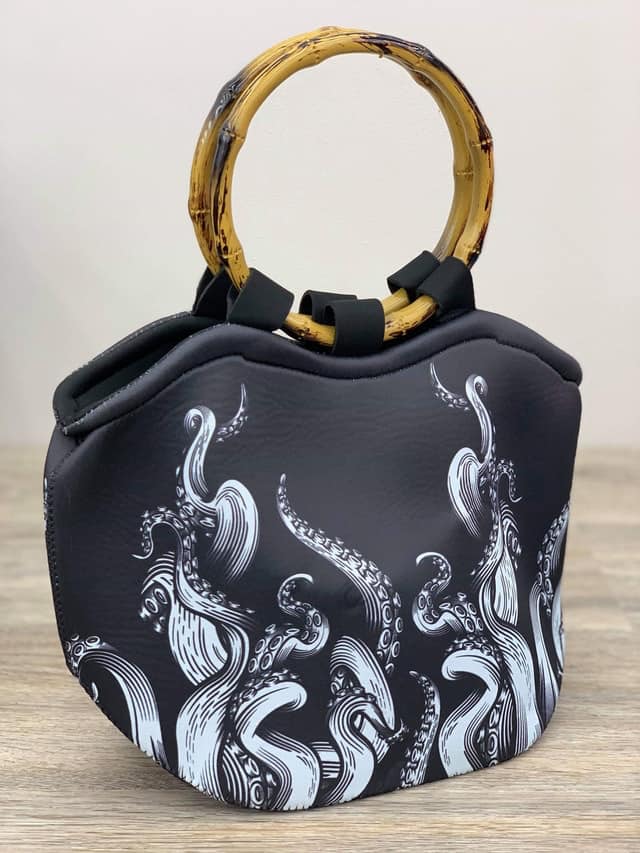 Neoprene Purse w/ Bamboo Handles