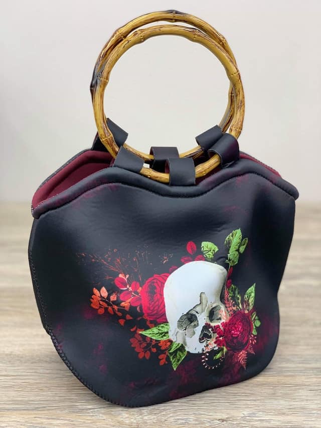 Neoprene Purse w/ Bamboo Handles