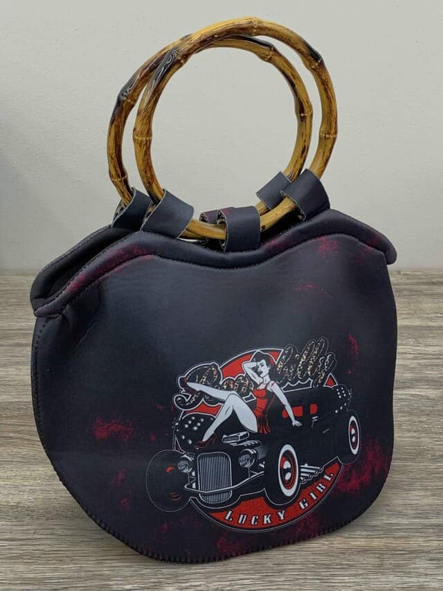 Neoprene Purse w/ Bamboo Handles