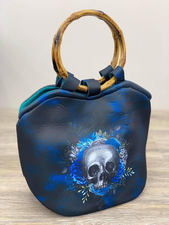 Neoprene Purse w/ Bamboo Handles