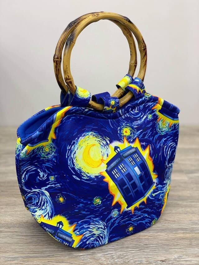 Neoprene Purse w/ Bamboo Handles