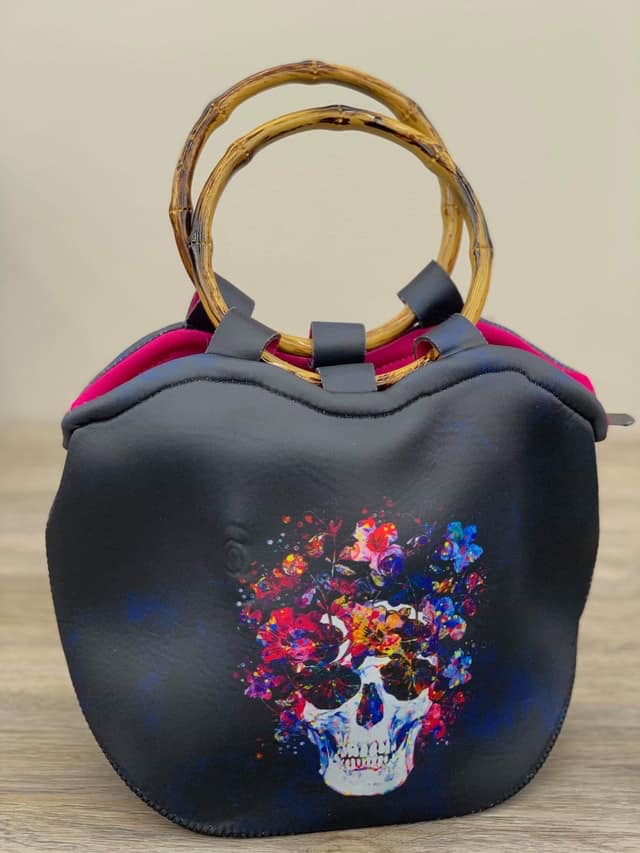 Neoprene Purse w/ Bamboo Handles
