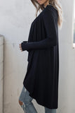 Cascading Open Front Black Cardigan w/ Thumbholes