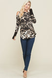 Leopard Cold Shoulder Top