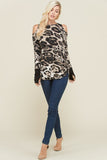 Leopard Cold Shoulder Top
