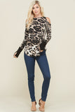 Leopard Cold Shoulder Top