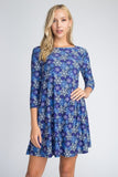 Let It Snow Blue/Purple/White Snowflake Printed Dress With Pockets
