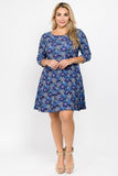 Let It Snow Blue/Purple/White Snowflake Printed Dress With Pockets