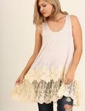 Sleeveless Racerback Floral Lace Tunic