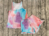 Tie Dye PJ Pajama Tank & Shorts w/ Pockets Set