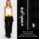 Daisy Chain Print Black Loungers w/ Pockets