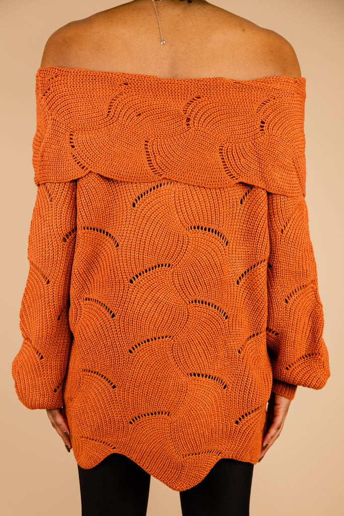 Fold Over Neckline Sweater