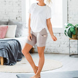 Zenana Women's Workout Yoga Running Compression Exercise Biker Shorts with Side Pockets