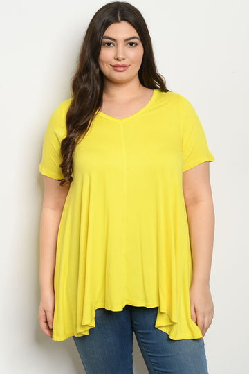Yellow V-neck Top