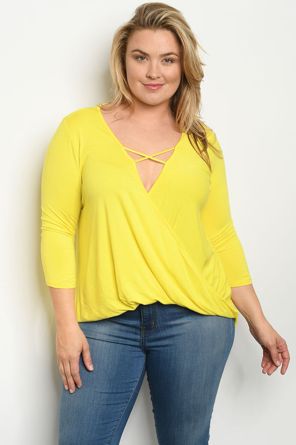 Wrap Criss Cross Top - Yellow