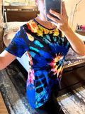 Bright Spiral Tie Dye Hi-Lo Hem Top