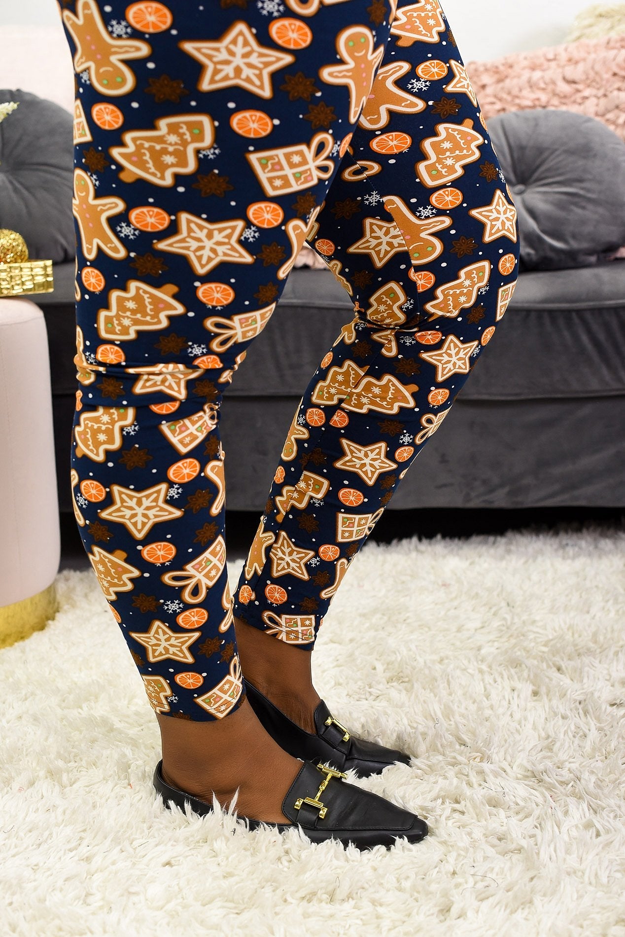Gingerbread Cookies Print Soft Leggings - Adult & Kid Sizes