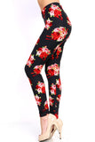 Bouquet of Roses on Plaid Houndstooth Leggings