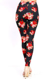 Bouquet of Roses on Plaid Houndstooth Leggings
