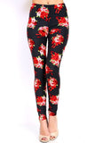 Bouquet of Roses on Plaid Houndstooth Leggings