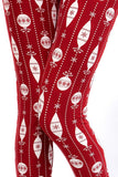 Red Ornament Print Soft Leggings
